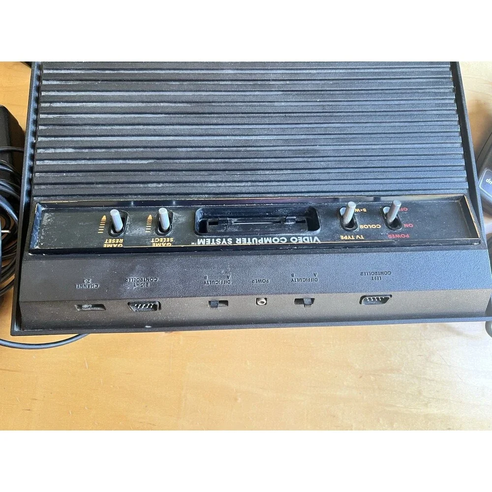 Atari 2600 4-Switch Console AV Mod Combat 2 Joysticks 2 Paddles Lot Tested